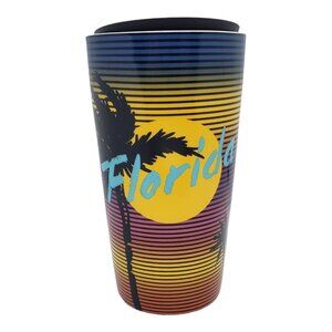 Starbucks Florida Tropical Sunset Palm Ceramic Coffee Travel Tumbler Mug 12oz